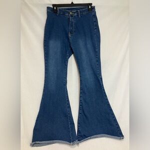 Unbranded Flare Jeans Stretchy Comfortable Denim Women’s Size Large Hippie 90’s
